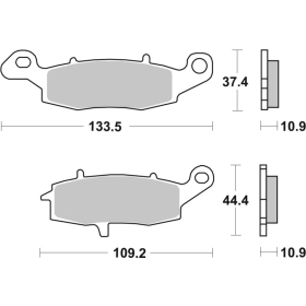 Sbs stabdžių trinkelės 886LS Sintered KAWASAKI / SUZUKI