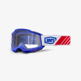 100 percent goggles model accuri 2 flasks - clear lens - color red / white / blue