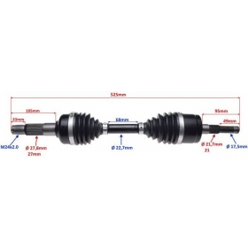 Left front axle MaxTuned CF MOTO CF 500-800cc 15-19