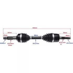 Left front axle MaxTuned CF MOTO CF 500-800cc 15-19