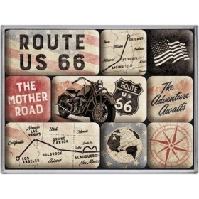 Set of magnets ROUTE 66 2,2x2,2 / 4,5x2,2 9pcs.