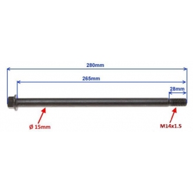 Galinės šakės ašis M14 (Ilgis 280mm)