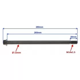 Rear swingarm axle M14 (Length 280mm)