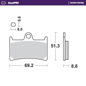 MOTO-MASTER Carbon Racing Front Brake Pads Yamaha BT / FJR / FZS / MT / XJR / XT / XV / R6 / R1 125-1900 89-26