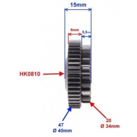 Starterio bendekso dantratis + tvirtinimas + įvorė kinietiško motorolerio 50cc 2T