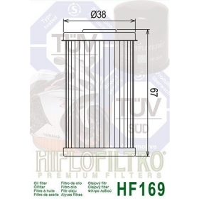 Oil filter HIFLO HF169 DAELIM ROADWIN/ VL 125 cc 2000-2007