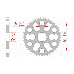 AFAM Steel Standard Rear Sprocket 428 45 teeth YAMAHA XG 250 TRICKER 2005