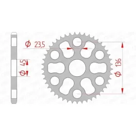 AFAM Steel Standard Rear Sprocket 428 45 teeth YAMAHA XG 250 TRICKER 2005