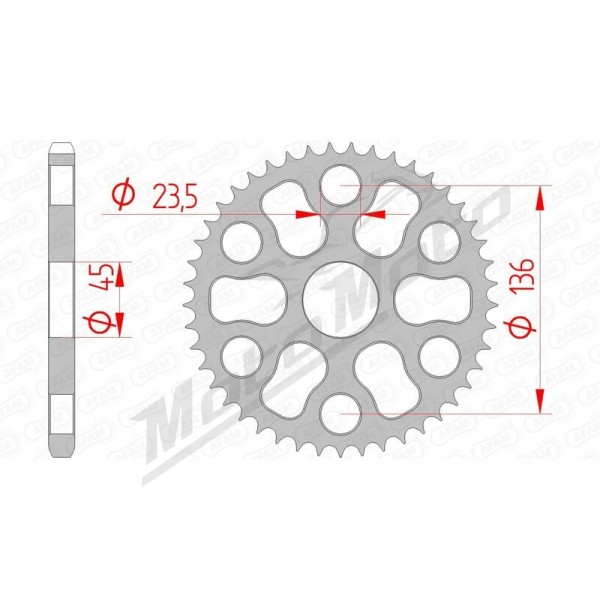 AFAM Steel Standard Rear Sprocket 428 45 teeth YAMAHA XG 250 TRICKER 2005