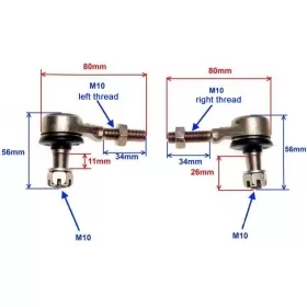 Steering tie rod ball joints ATV (80mm length) M10/M10 2pcs