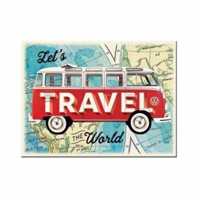 Magnet VW LET'S TRAVEL THE WORLD 6x8