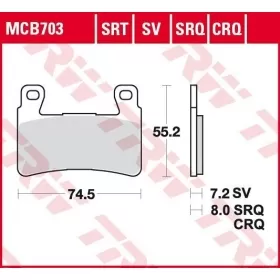 BRAKE PADS TRW MCB703SRT SPORT