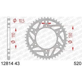 AFAM Steel Standard Rear Sprocket 520 43 teeth ​​​​​​​YAMAHA R3 / MT-03 / YZF-R3 300-320cc 15-25
