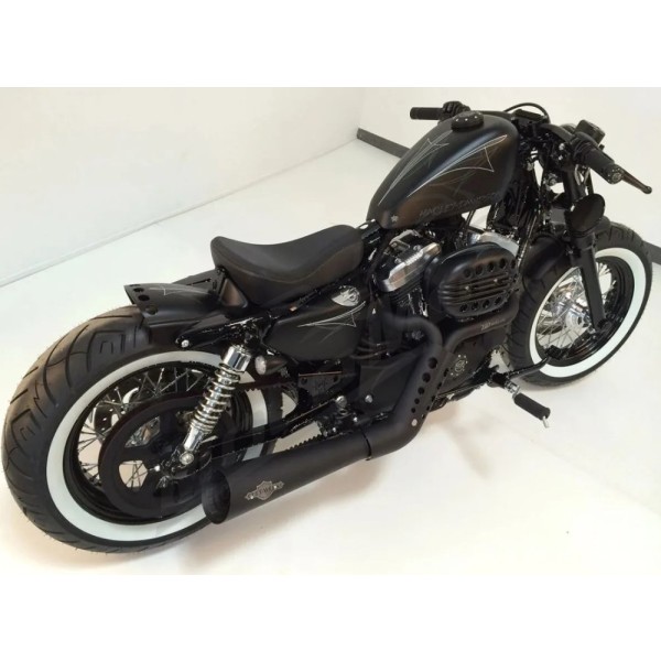 CULT WERK Galinis sparnas juodas Bobber Harley Davidson XL 883-1200cc 2004-2022