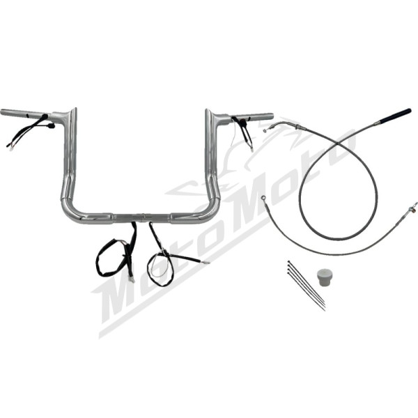 FAT BAGGERS INC. Pointed Top Handlebar Kit Chrome 91.5x30.5cm Harley Davidson FLHLT / FLHX / FLHXSE 1923-1977 23-26