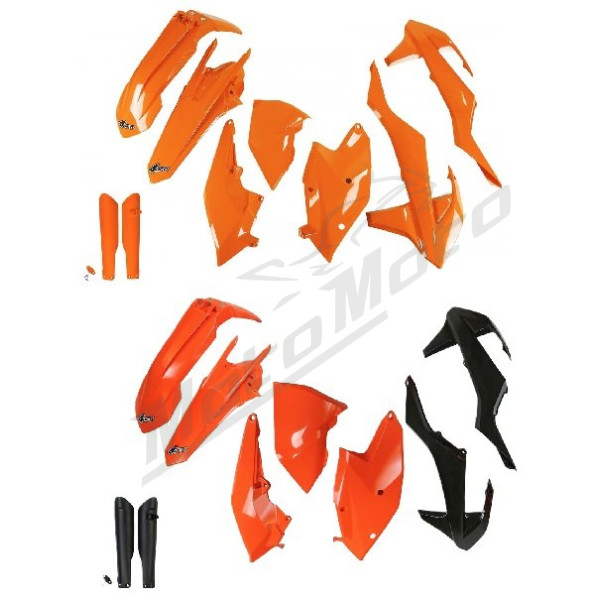UFO Plastic set with fork guards KTM EXC / EXC-F 125-500 17-19