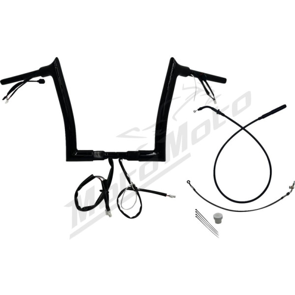 FAT BAGGERS INC. Pointed Top Handlebar Kit Black 89x30.5cm Harley Davidson FLHX / FLHXS / FLTRX / FLTRXL 1868-1977 23-26