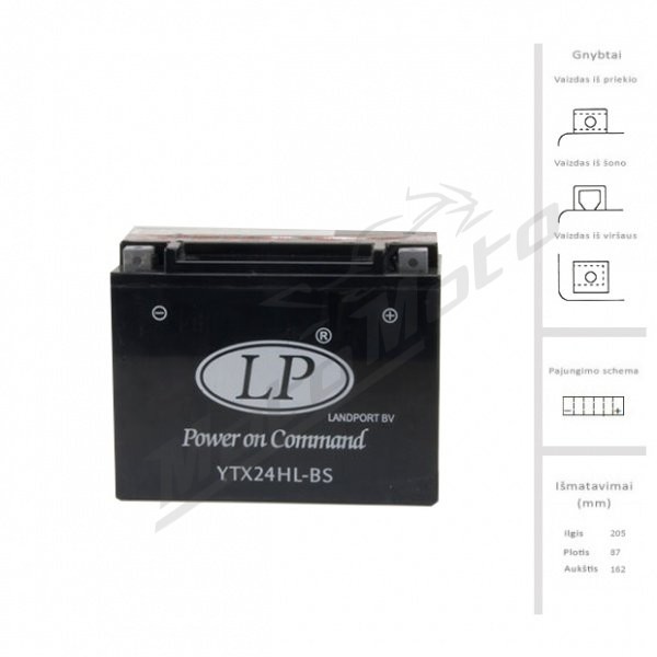 LANDPORT  Accumulator battery 24 Ah 330A EN 12V LTX24HL-BS