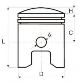 Stūmoklis YX140 125-150cc 4T (43mm aukščio) PIN Ø13 Ø56