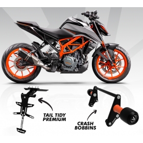 Rėmo slideriai / crash bar + Numerių laikiklis BAGOROS KTM DUKE 125-200cc 2019-2022