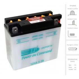 LANDPORT Battery 5.5 Ah 55A EN 12V 12N5.5-3B