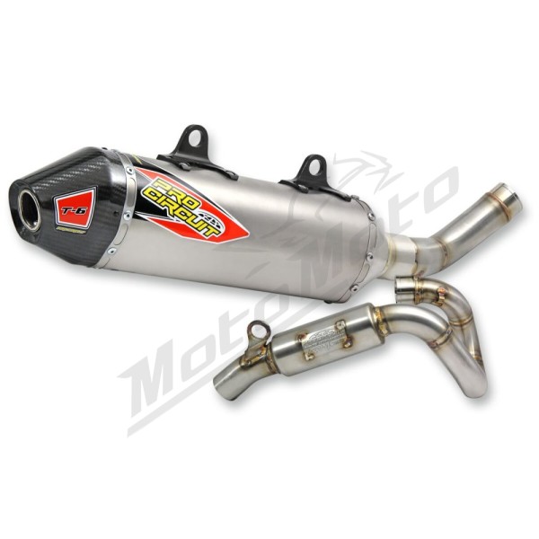 PRO CIRCUIT T-6 Euro Exhaust System Stainless Steel/Titanium/Carbon Fiber Husqvarna / KTM 250 16-18