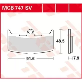 TRW SV Series Sindered Brake Pads Buell XB12 / XB9 900-1200cc 02-10