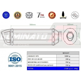 Exhaust silencer Dominator HP1 PIAGGIO X9 125 2000 - 2009