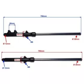 Front shock absorbers BARTON/ JUNAK/ ROMET/ TAYO/ TOROS/ TORQ/ ZIPP 50-125cc 4T 2pcs