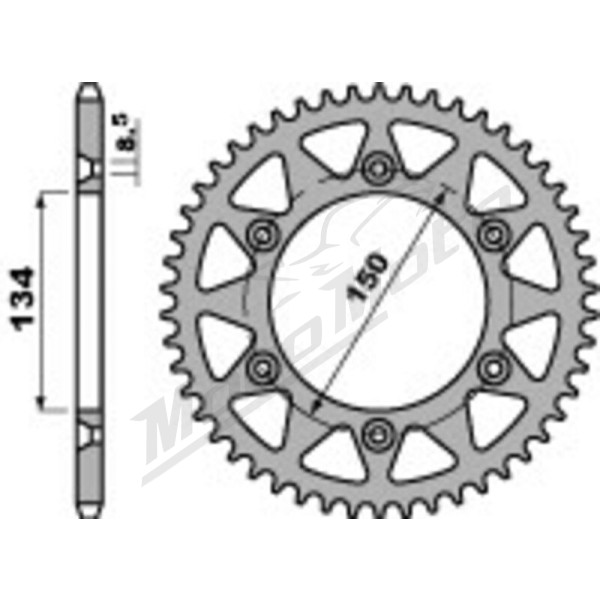 JT/PBR Grandinės komplektas 520HDS 14/48 Kawasaki KX 250 1986