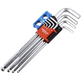 BIKESERVICE Extra Long Magnetic Hex Key Set 9vnt.