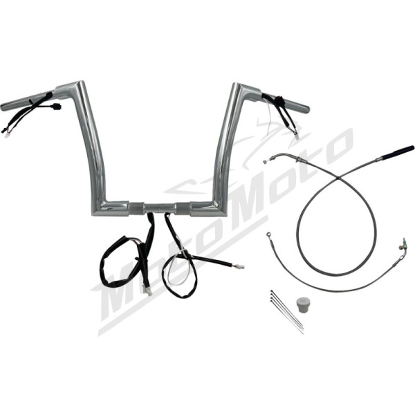 FAT BAGGERS INC. 1-1/2" EZ Install Flat Top Sharknose Handlebar Kit Chrome 38mm 89cm (30,5cm)