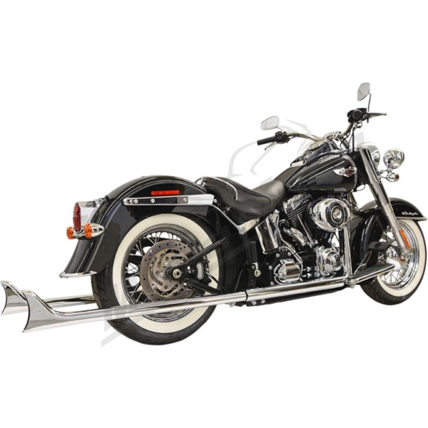 BASSANI XHAUST True Duals Exhaust System with Fishtail Mufflers Harley Davidson 1584-1690cc 1989-2017