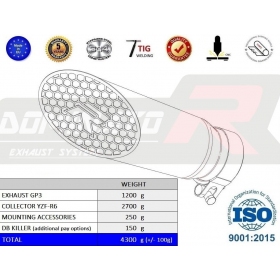 Duslintuvo kompl. Dominator EX SYSTEM GP3 YAMAHA YZF R6 2006-2016