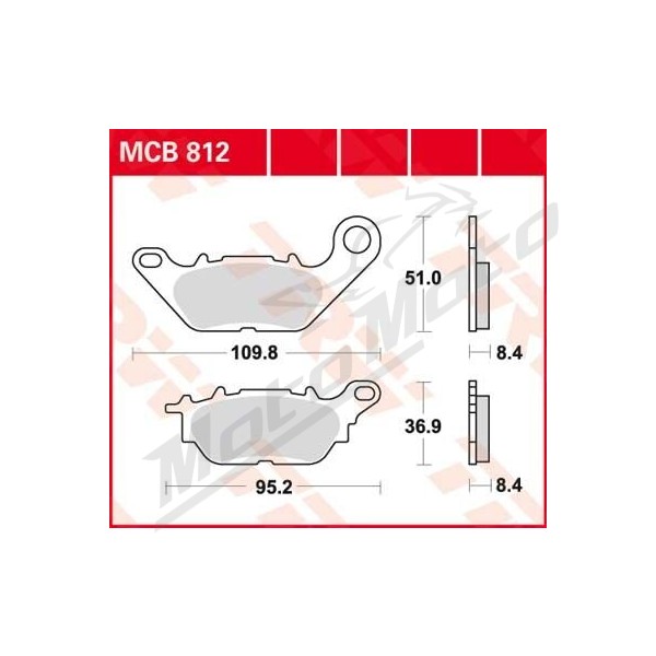 TRW All Round Sintered Metal Brake Pads Yamaha GPD / LTS / T / XC / YBR / YS / YZF-R 115-125cc 07-24