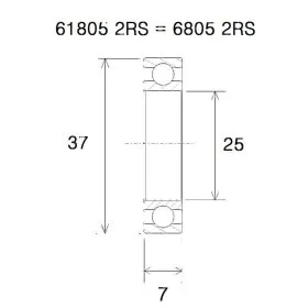 BLACK BEARING B5 Bearing 25x37x7 mm 6805-2RS