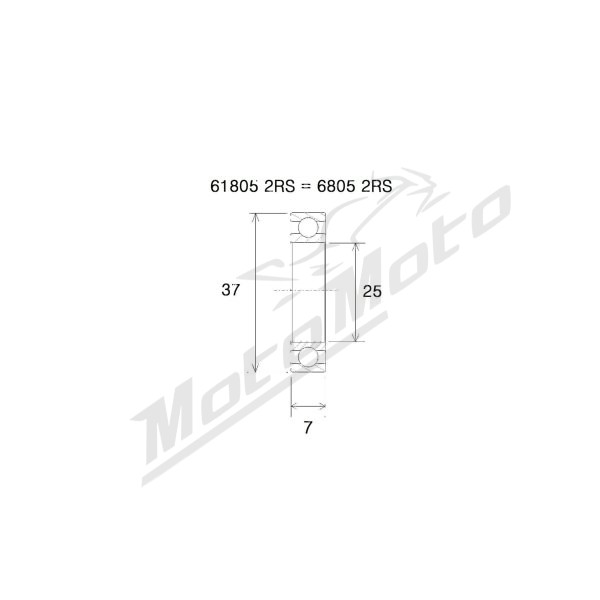 BLACK BEARING B5 guolis 25x37x7 mm 6805-2RS