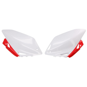 Side covers white / red CEMOTO ​​​​​​​HONDA CRF 450 2007-2008