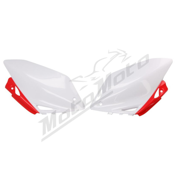 Side covers white / red CEMOTO ​​​​​​​HONDA CRF 450 2007-2008