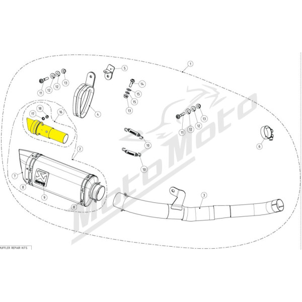 AKRAPOVIC Garso slopintuvas V-TUV251 Triumph Street Triple 765 17-23