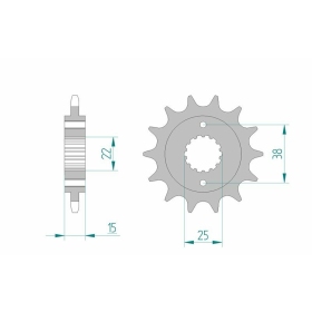 AFAM Steel Standard Front Sprocket 52607 - 520 15 teeth DUCATI IE / SS SUPERSPORT 800-907cc 92-07