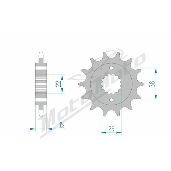 AFAM plieninė standartinė priekinė žvaigždutė 52607 - 520 15 dantukų DUCATI IE / SS SUPERSPORT 800-907cc 92-07