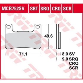 BRAKE PADS TRW MCB752SRT SPORT