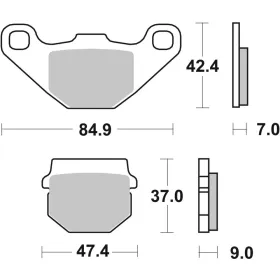 SBS HF Street Keraminės stabdžių trinkelės 101HF Aprilia / Italjet / Keeway / Piaggio / Suzuki / TGB 50-350 89-18