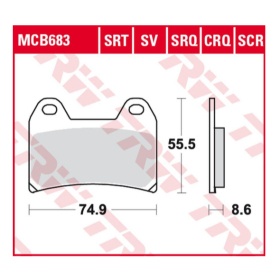 TRW KH244 sinter track Brake Pads Aprilia / Ducati / KTM / Moto Guzzi 250-1200cc 97->