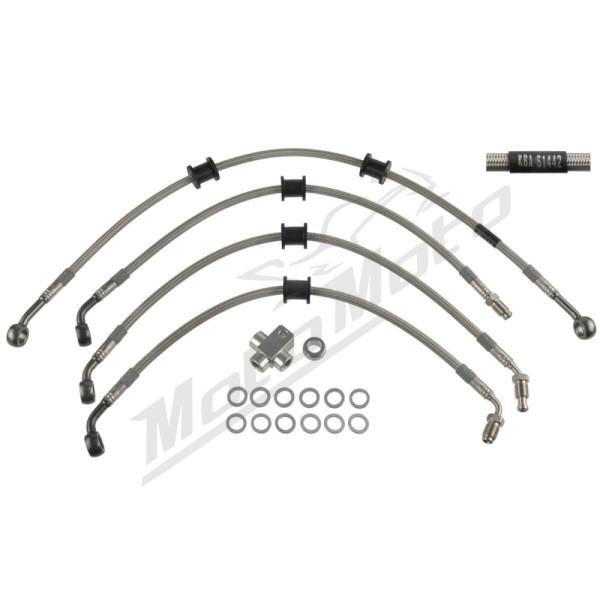 TRW Varioflex Steel Braided Hydraulic Brake Lines Kawasaki Z H2 1000cc 20->