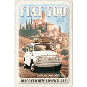 TIN SIGN 20x30 FIAT 500 DISCOVER