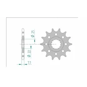 AFAM Steel Standard Front Sprocket 24511 - 520 14-16 teeth KAWASAKI NINJA ZX-6R 600-636cc 07-25