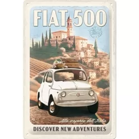 TIN SIGN 20x30 FIAT 500 DISCOVER