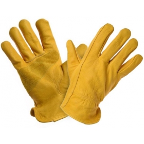 LEOSHI VINTAGE short genuine leather gloves yellow